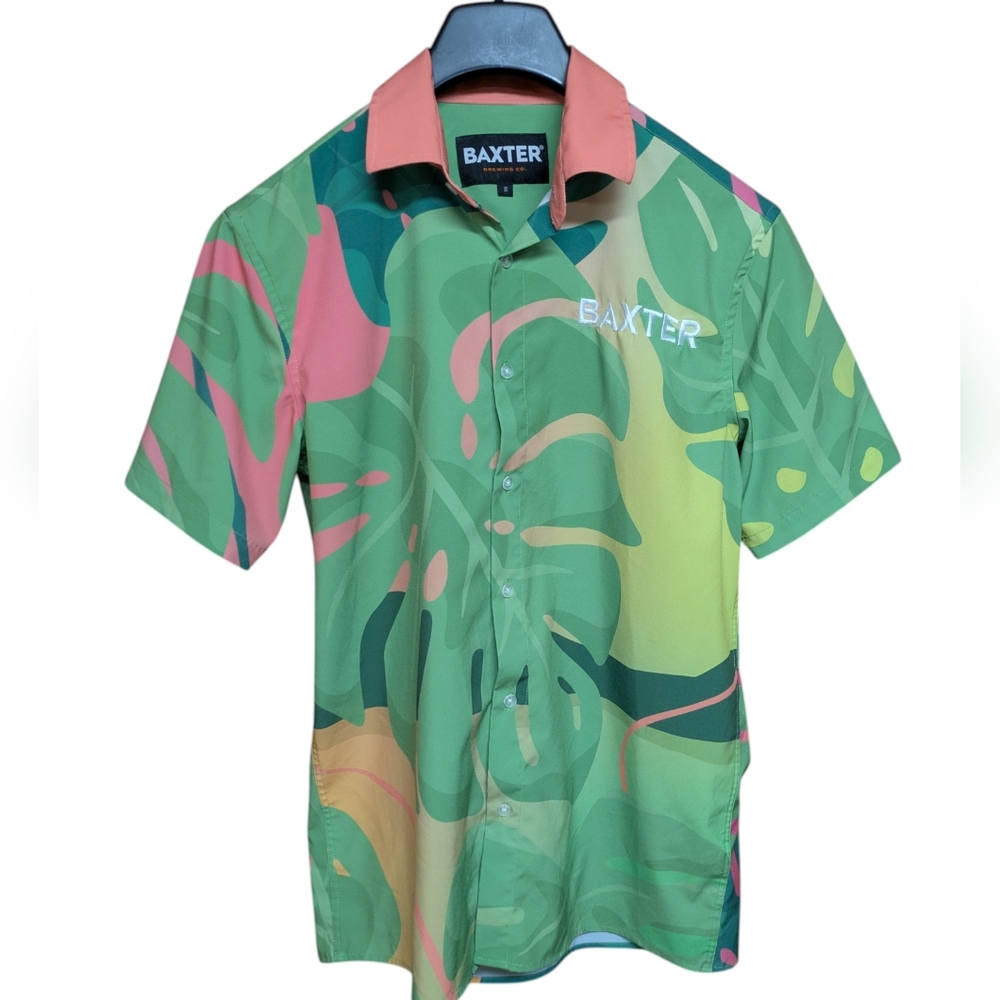 Baxter Brewing Co. Lewiston Maine Brewery Hawaiian Camp Shirt Size Small